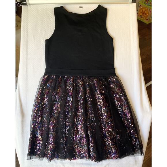 Epic Threads Youth Girls Dress L Black Fit & Flare Party Sequin Sleeveless - Picture 9 of 9